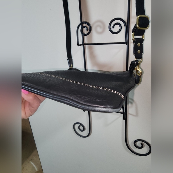 Coach Black Pebbled Leather Crossbody Purse Swing Back Y2K - Picture 6 of 15